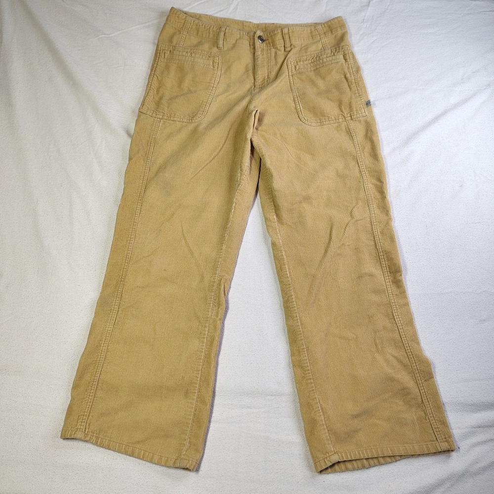 Patagonia Rhythm Pants Women Size 16 Tan Extension Cord Corduroy Wide Leg Cotton